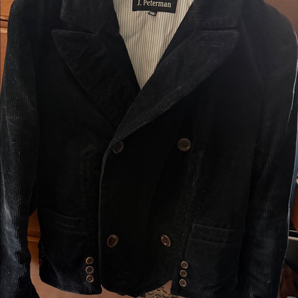 J. Peterman Woman’s Dark Corduroy Pea Coat